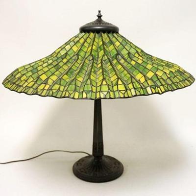 1110	CONTEMPORARY LEADED GLASS TABLE LAMP	CONTEMPORARY LEADED GLASS TABLE LAMP, APPROXIMATELY 33 IN HIGH
