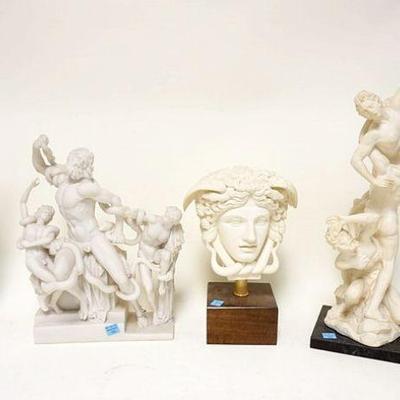 1096	GROUP OF 5 CLASSIC ITALIAN SCULPTURES	GROUP OF 5 CLASSIC ITALIAN SCULPTURES INCLUDING SOME BY SANTINI, ALL ARE RESIN, TALLEST IS...