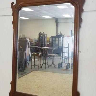1052	BEVELED EDGE MIRROR IN CHIPPENDALE STYLE FRAME, 31 IN X 51 IN
