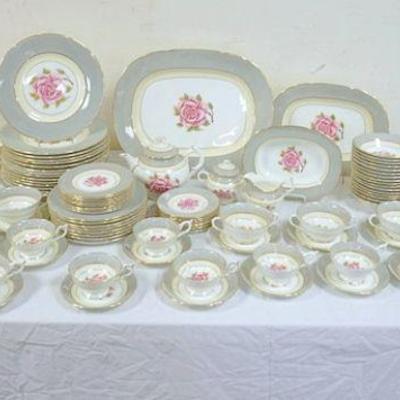 1122	COALPORT DINNERWARE SET	COALPORT DINNERWARE SET, 125 PIECES *ROMANCE* 10-10 3/8 IN PLATES, 8-8 3/4 PLATES, 8-6 1/2 PLATES, 16-6 1/4...