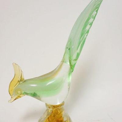 1067	MURANO GLASS PHEASANT, GREEN & AMBER GLASS, APPROXIMATELY 12 IN HIGH
