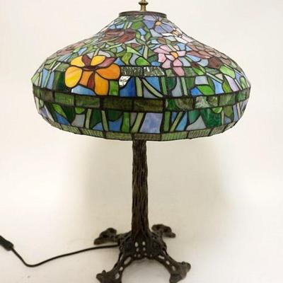 1109	CONTEMPORARY LEADED GLASS TABLE LAMP	CONTEMPORARY LEADED GLASS TABLE LAMP, APPROXIMATELY 24 IN HIGH
