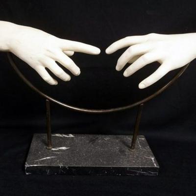 1227	SANTINI ITALIAN HAND SCULPTURE	SANTINI ITALIAN HAND SCULPTURE ON MARBLE BASE, APPROXIMATELY 6 IN X 22 IN X 15 IN HIGH
