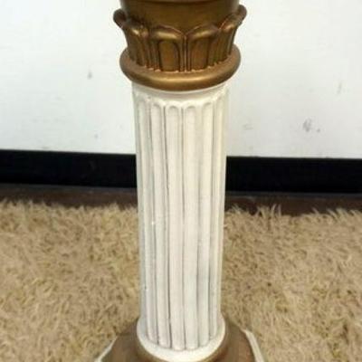 1259	PLASTER FLUTED COLUMN PEDESTAL	PLASTER FLUTED COLUMN PEDESTAL WITH ROUND MARBLE TOP, APPROXIMATELY 12 IN X 29 IN HIGH

