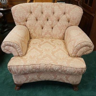 1010	KINCAID OVERSIZED UPHOLSTERED ARMCHAIR W/TUFTED BACK, APPROXIMATELY 46 IN WIDE X 36 IN DEEP X 39 IN HIGH
