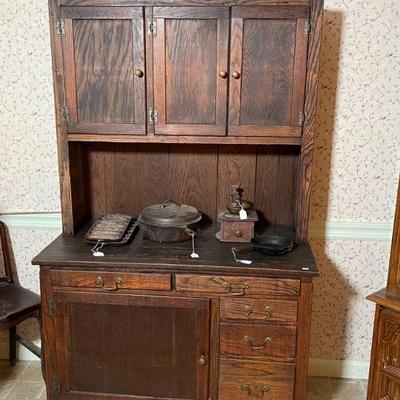 Oak Hoosier style cupboard