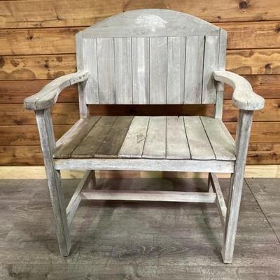 Rustic Farmhouse Slatted Wood Porch Chair