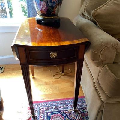 Double drop leaf ~1 drawer occasional table  by Cabot Furniture 
