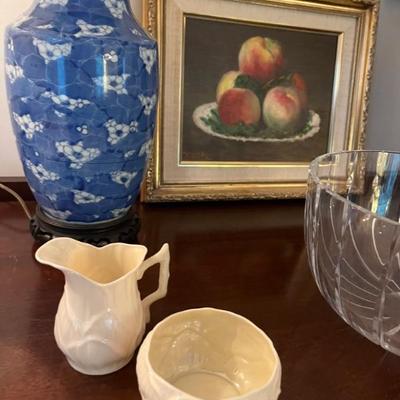 Belleek creamer & sugar