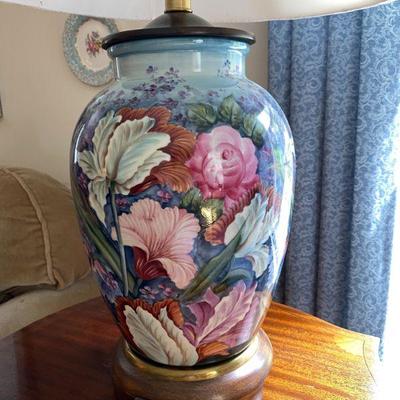 Pair of gorgeous hand painted lamps  