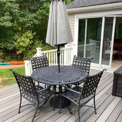 Umbrella~ stand ~ table & 4 Chairs