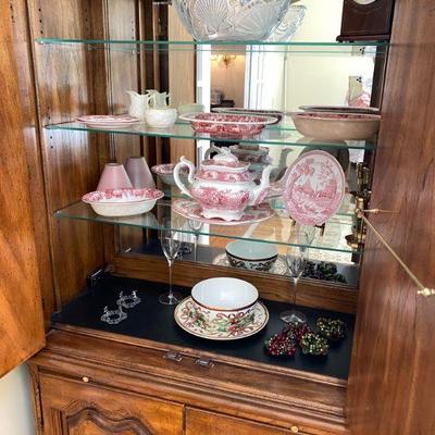 Mirrored bar cabinet   ~ Tiffany dish & bowl