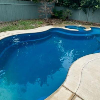 salt water swimming pool back yard to sell with real estate