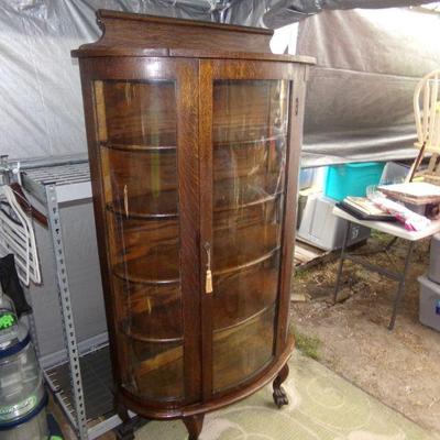 Curved Glass China Cabinet