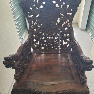Japanese chair with Dragon carvings