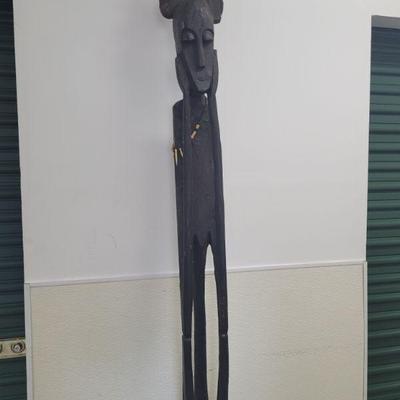 Senufo rhythm pounder 'stick' figure, approximately seven foot tall in very good condition
