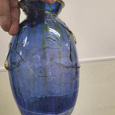 Glass vase, unmarked, modern, approximately 10