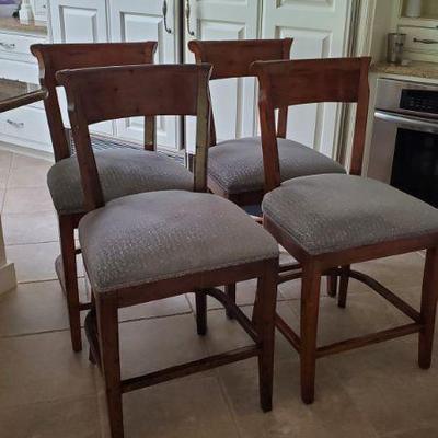 Set of five bar stools, four shown