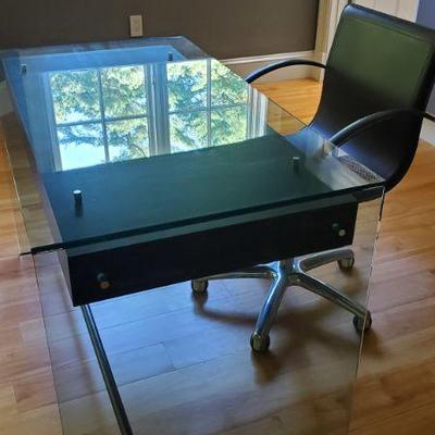 Contemporary glass desk