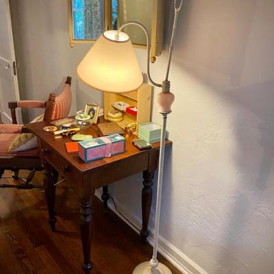 Vintage pink and white floor lamp