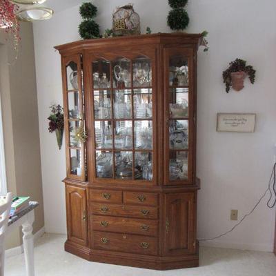hardwood china cabinet 