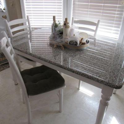 marble top dining table & chairs 