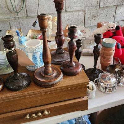 Wood Candlestick holders