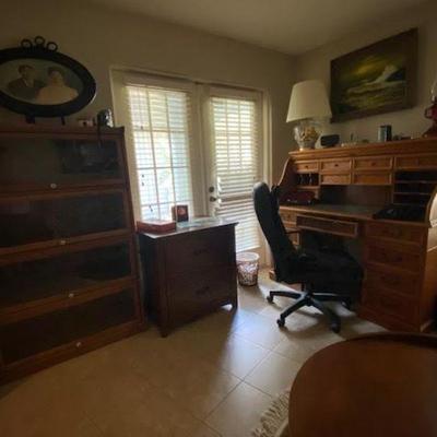 Barrister Bookcase, Roll Top Desk