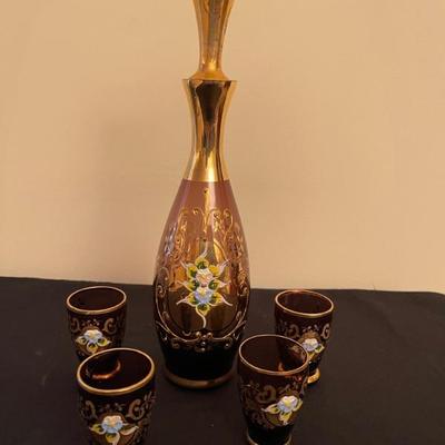 Decanter, glasses