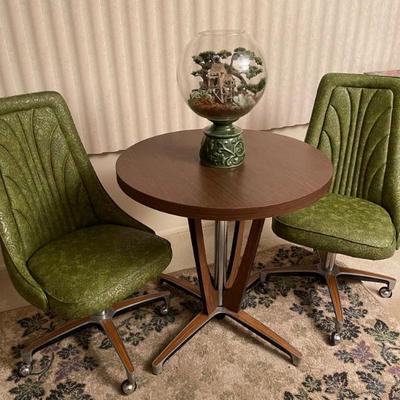 Mid century table,  chairs