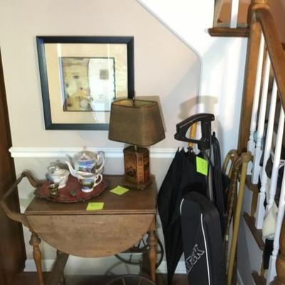 The tea cart and the lamp have been sold.