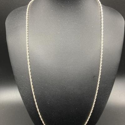 26in Sterling Silver Chain, Weight 8.45g