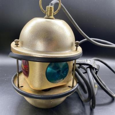 Vintage Swiss Golden Beacon Rotating Hanging Lamp
