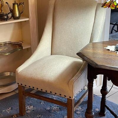 French Sloping Arm Accent Chair