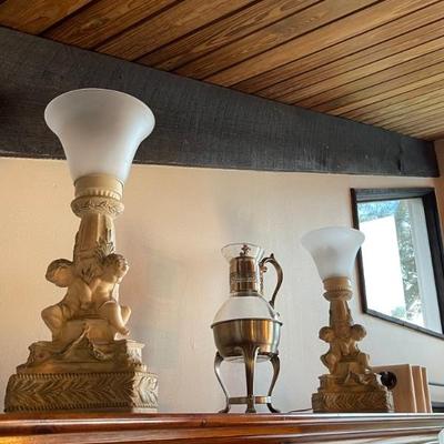 Neoclassical Cherub Lamps