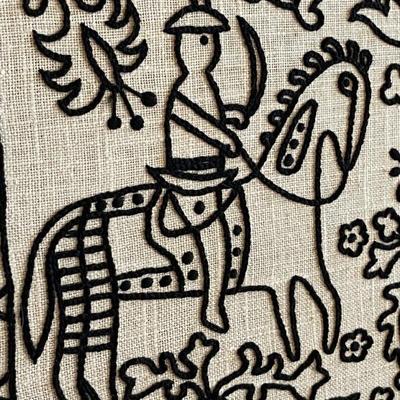Embroidered Folk Art of Warriors on Horseback