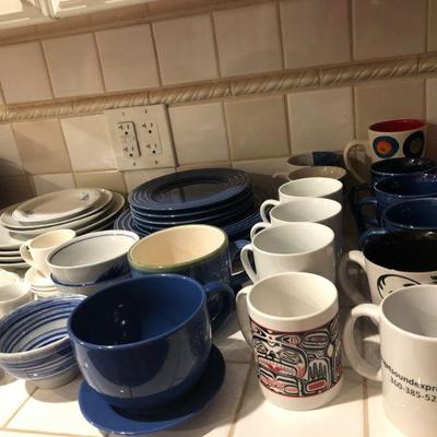 Mugs, Plates, Bowls.