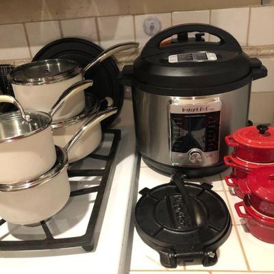 Pots and Pan, Instant Pot Ultra, Cast Iron Waffle Maker, Mini Cocotte Baking Dishes.