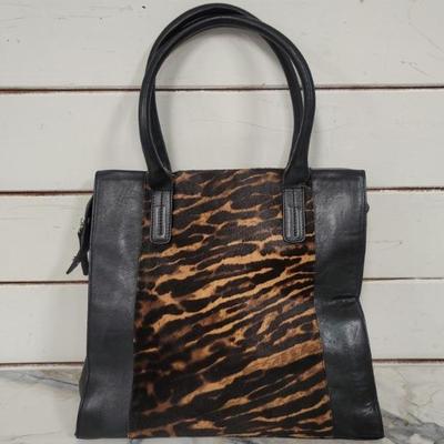 Handmade in Italy 100% Leather Leopard Tote Bag