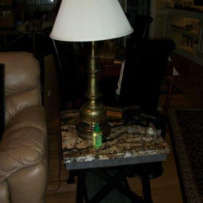 Sensa Orinoco Granite End Table ; 2nd Brass Table Lamp