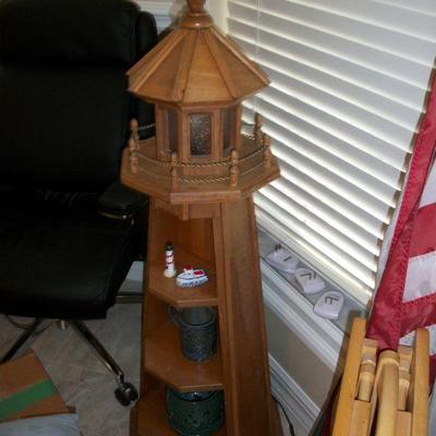 Wood Lighthouse Shelf