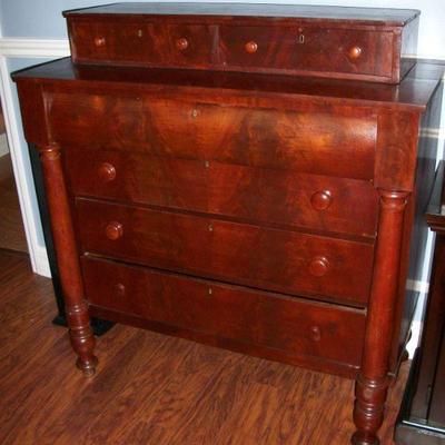 ***BIN*** Antique Empire Style 6 Drawer Dresser