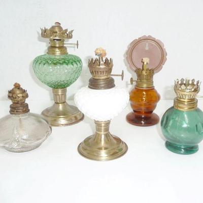 LOT vintage oil lamps