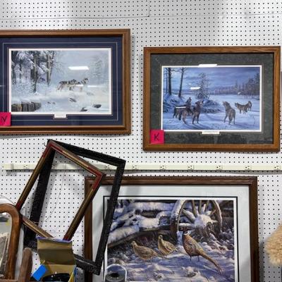 Wolves Pictures, Pheasant Pictures, Nice Vintage Frames