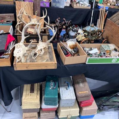 Tackle boxes, Skulls, Antlers, Fishing Reels
