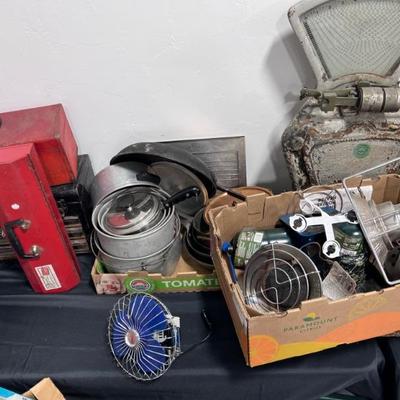 Tool Chests, Camping Dishes, Large Scale, Heater Supplies