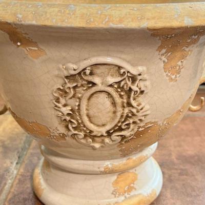 DECORATIVE TUSCAN STYLE VASE | Two handled urn style vase, 