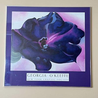 GEORGIA O'KEEFFE POSTER | Purple iris, Georgia O'Keeffe / New York Graphic Society; overall 32-1/4 x 34 in.
