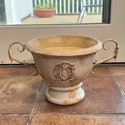 DECORATIVE TUSCAN STYLE VASE | Two handled urn style vase, 