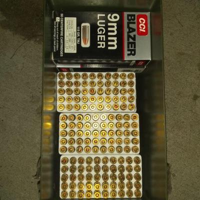 650 rounds 9 mm ammo.